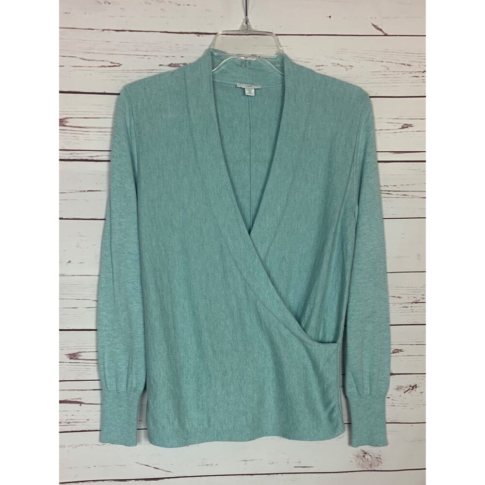 J.Jill Women's XSP Extra Small Petite Blue Cotton Blend Soft Cozy Spring Sweater